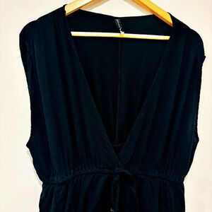 RAVIYA Black Sleeveless Swim Cover-Up Dress – Lightweight‎ | Large *